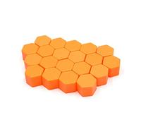 sourcing map 20pcs 19mm Silicone Orange écrou roue moyeu roue voiture couvre poussière vis Protéger Caps