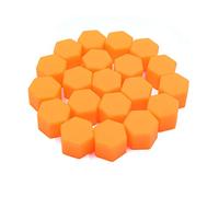 sourcing map 20pcs 21mm Silicone Orange écrou roue voiture couvre moyeu vis Capuchons à vis