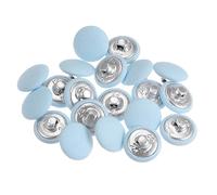 sourcing map 20pcs 24L Tissu Tissu Couvert Bouton 15mm Ronde Métal Tige Bouton Recouvert de Tissu Couture Boutons pour Costumes Robe Blouses, Bleu
