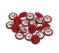 sourcing map 20pcs 24L Tissu Tissu Couvert Bouton 15mm Ronde Métal Tige Bouton Recouvert de Tissu Couture Boutons pour Costumes Robe Blouses, Rouge