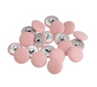 sourcing map 20pcs 28L Tissu Tissu Couvert Bouton 18mm Ronde Métal Tige Bouton Recouvert de Tissu Couture Boutons pour Costumes Robe Blouses, Rose