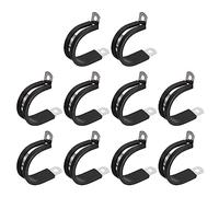 sourcing map 20pcs 30mm Collier de Serrage 304 Inox Acier Caoutchouc Amorti Isolé Attache Grillage Rigide Sangle Clip Fixation Tube Tuyau