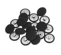 sourcing map 20pcs 32L Tissu Tissu Couvert Bouton 20mm Ronde Métal Tige Bouton Recouvert de Tissu Couture Boutons pour Costumes Robe Blouses, Noir