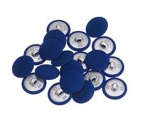 sourcing map 20pcs 32L Tissu Tissu Couvert Bouton 20mm Ronde Métal Tige Bouton Recouvert de Tissu Couture Boutons pour Costumes Robe Blouses, Marine Bleu
