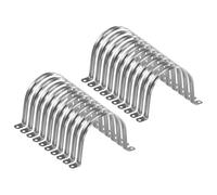 sourcing map 20pcs 4 5/16 pouces 110mm colliers de conduit, collier de tuyau en U M110, sangle de tuyau rigide en acier inoxydable, support en forme de U avec deux trous pour fixation de tuyau tube