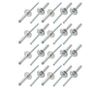 sourcing map 20pcs 4mmx20mm aluminium Extrémité ouverte grande bride Rivets aveugles