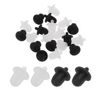 sourcing map 20Pcs 6.35mm Embout Jack Audio Cache De Protection pour Prise PC DVD Microphone, Bouchons en Silicone, Noir/Transparent