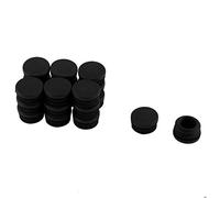sourcing map 20pcs Bouchon Pied de Chasie Embout Capuchon Jambe Tube Insert Table Meuble Protection Plastique Noir Rond 22mm diamètre
