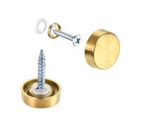 sourcing map 20pcs Cache Vis Miroir 16mm/0.63" Capuchon Décoratif Attaches Couverture Clous Tréfilage Doré 304 Acier Inoxydable