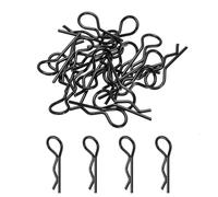 sourcing map 20Pcs Clips de Carrosserie à Angle de 90 Degrés avec Broches Ressort Courbées pour Tous les Modèles de Voitures RC à l'Échelle 1/8 1/10 1/12 (Noir)