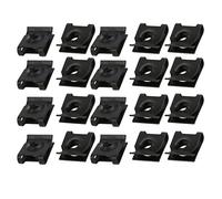 sourcing map 20pcs Clips Écrou U pour Carénage Carrosserie Panneau Voiture Moto Fixation Ressort En Acier Attache Rapide Noir pour M5 / ST4.8 Boulon À Vis