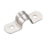 sourcing map 20pcs Collier de Serrage 10mm Fixation Tuyau Clip Tube Attacher Pince Rigide Tube Sangle 2 Trous 304 Acier Inoxydable Attache Grillage Rigide