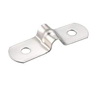 sourcing map 20pcs Collier de Serrage 5mm Fixation Tuyau Clip Tube Attacher Pince Rigide 2 Trous 304 Acier Inoxydable Attache Grillage Rigide Fixer Clôture