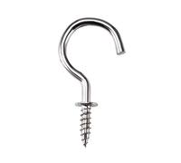 sourcing map 20pcs Crochet à Visser Plafond Mur Piton Crochet Oeil Gond Cheville Vis Auto Taraudeuse Vis Œillet 1.5Pouces Support Plaque Argent