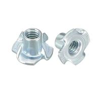 sourcing map 20Pcs Écrou à Griffe 1/4"-20 4 Volets écrou en t t-écrou pour Escalade support armoires bois