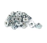 sourcing map 20pcs Écrou à Griffe M8 Métrique 4 Dents T Écrou pour Table Jambes Rocheux Escalade Mur Prises Boiseries Ébénisterie Bois