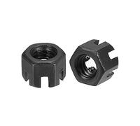 sourcing map 20pcs Écrou Hexagonal fendu, Carbone Acier Écrous Hexagonaux M6x1mm