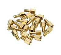 sourcing map 20pcs Entretoise hexagonale vis PCB laiton M3 5+6mm fil mâle femelle