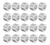 sourcing map 20Pcs Entretoises en Aluminium avec Un Alésage de 5 mm, Un Diamètre Extérieur de 10 mm et Une Longueur de 6 mm. Finition Lisse, Sans Filetage, pour Vis M5 et Tiges.