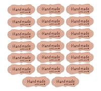 sourcing map 20pcs Fabriqué-à-main PU Cuir Étiquette avec Aimer Coudre en Embossée Étiquette Embellissement pour Jeans Sacs Chaussures Chapeau Rose