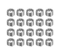 sourcing map 20pcs Fil Filetage Inserts M3 x 0.5 1.5D 4.5mm 304 Inox Acier Hélicoïdal Enroulé Fil Fileté Manchon