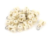 sourcing map 20pcs Glisseur Rail Rideaux Roulette Blanc Plastique 12mm dia