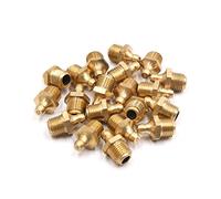 sourcing map 20Pcs Graisseur Droit M12 x 1,25 Laiton Filetage Graisseur Raccord Nipple pour Auto