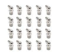 sourcing map 20Pcs Graisseur M10x1 Coudé 45° Nickelé pour Auto Moto | Bille À Ressort, Anti-Corrosion, Filetage Profond, Pas De Fuite, Adapté Pour Camion, Voiture, Applications Industrielles