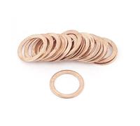 sourcing map 20pcs Joint Cuivre 22mm OD 16mm ID 1mm d'épaisseur joint de ligne de frein à huile Rondelle plate