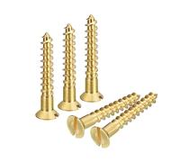 sourcing map 20pcs Laiton Bois Vis M6 x 40mm pour Travail Bois Meubles