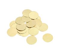 sourcing map 20pcs Laiton Estampage Blanc Rond Métal Bricolage Étiquettes pour Artisanat, Pendentif Décoration 14mmx0.4mm