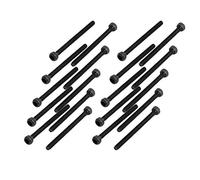 sourcing map 20pcs M1.6x20mm Vis à Tête Hexagonale Six Pans Creux Vis Moletée Boulon Alliage d'Acier Noir