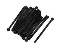 sourcing map 20pcs M2.5x45mm Vis à Tête Hexagonale six pans creux vis Moletée Boulon Alliage d'Acier Noir