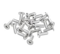 sourcing map 20pcs M3-0.5 X 8 mm Plat Rond Diriger Vis 304 Inoxydable Acier | Phillips Conduire Machine Vis Matériel Attache pour Meubles Connexion