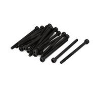 sourcing map 20pcs M3 x 45 mm Vis à Tête Cylindrique Hexagonal Noir DIN912