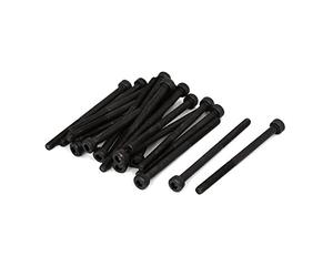 sourcing map 20pcs M3 x 45 mm Vis à Tête Cylindrique Hexagonale Six Pans Creux Boulon en Acier Allié 12,9 grade Noir DIN912
