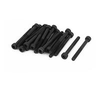 sourcing map 20pcs M4 x 40 mm Vis à six pans creux à tête cylindrique hexagonale boulon noir 22 mm longueur de filetage demi-filetage 12,9 alliage d'acier