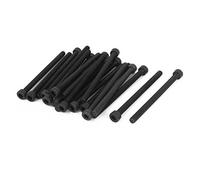 sourcing map 20pcs M5 x 70 mm Vis à Tête Cylindrique à Six Pans Creux Tête Hexagonale Boulon en Acier Allié 12.9 Noir