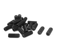 sourcing map 20pcs M8 x 20 mm Vis sans tête à pointe creuse noir douilles hexagonales