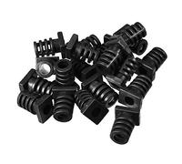 sourcing map 20Pcs Manchon Cordon Protecteur Fil d'alimentation démarrage Sortie de Machine Gaine Passe-câble Passe-Fil Carré PVC Noir Flexible