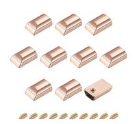 sourcing map 20Pcs Métal Fermeture éclair Bouchons, Rectangle Tirez Extrémités Supérieures Clip Queue Rechange avec Vis pour Bricolage Artisanats, Sac, Bagages, Rose Doré