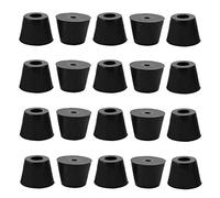 sourcing map 20pcs Patin Pied Chaise Meuble Caoutchouc Tampon Pare-choc Embout Jambe Protection avec Rondelle Métal D17x13xH13mm