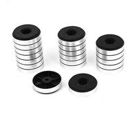 sourcing map 20pcs Patin Pied Chaise Meuble Tampon Pare-Choc Embout Jambe Protection Lecteur CD Haut-Parleur 40mm x 10mm argenté