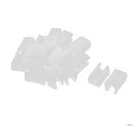 SOURCING MAP 20Pcs Patin Pied Chaise Tube Rond Embout Tube Pied Table Fauteuil Tampon Meuble Forme U Plastique Blanc Diamètre 12mm