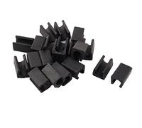 sourcing map 20pcs Patin Pied Chaise Tube Rond Embout Tube Pied Table Fauteuil Tampon Meuble Forme U Plastique Noir Diamètre 10mm