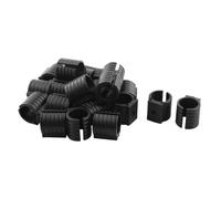 SOURCING MAP 20Pcs Patin Pied Chaise Tube Rond Embout Tube Pied Table Fauteuil Tampon Meuble Forme U Plastique Noir 19mm Diamètre
