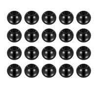 sourcing map 20pcs Perles 10mm Inox Acier 5mm Trou Diamètre Perle pour Bricolage Artisanat, Noir