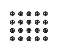 sourcing map 20pcs Perles 6mm Inox Acier 2mm Trou Diamètre Perle pour Bricolage Artisanat, Noir