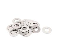 sourcing map 20Pcs Rondelle Plate Acier Inoxydable 304 M12 Mince Rondelles Plates Ton Argenté
