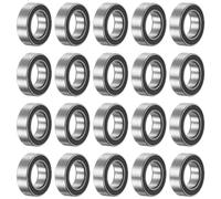 sourcing map 20Pcs Roulements à Billes à Gorge Profonde MR106-2RS 6x10x3mm en Acier Chromé, Roulement Miniature à Double Étanchéité, Précision P6 (Abec 3)